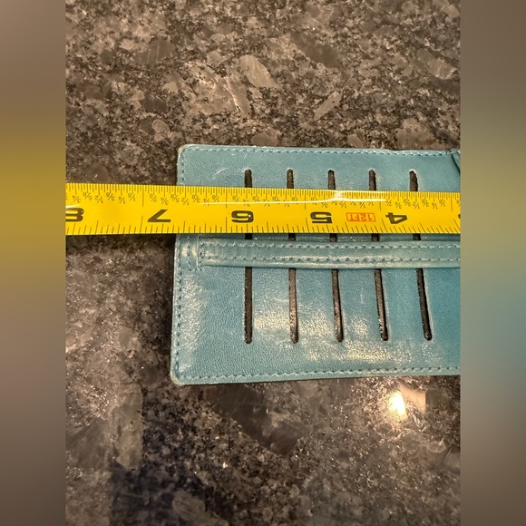 Abas leather slim double sided card holder /bill holder - snap closure - Picture 6 of 6